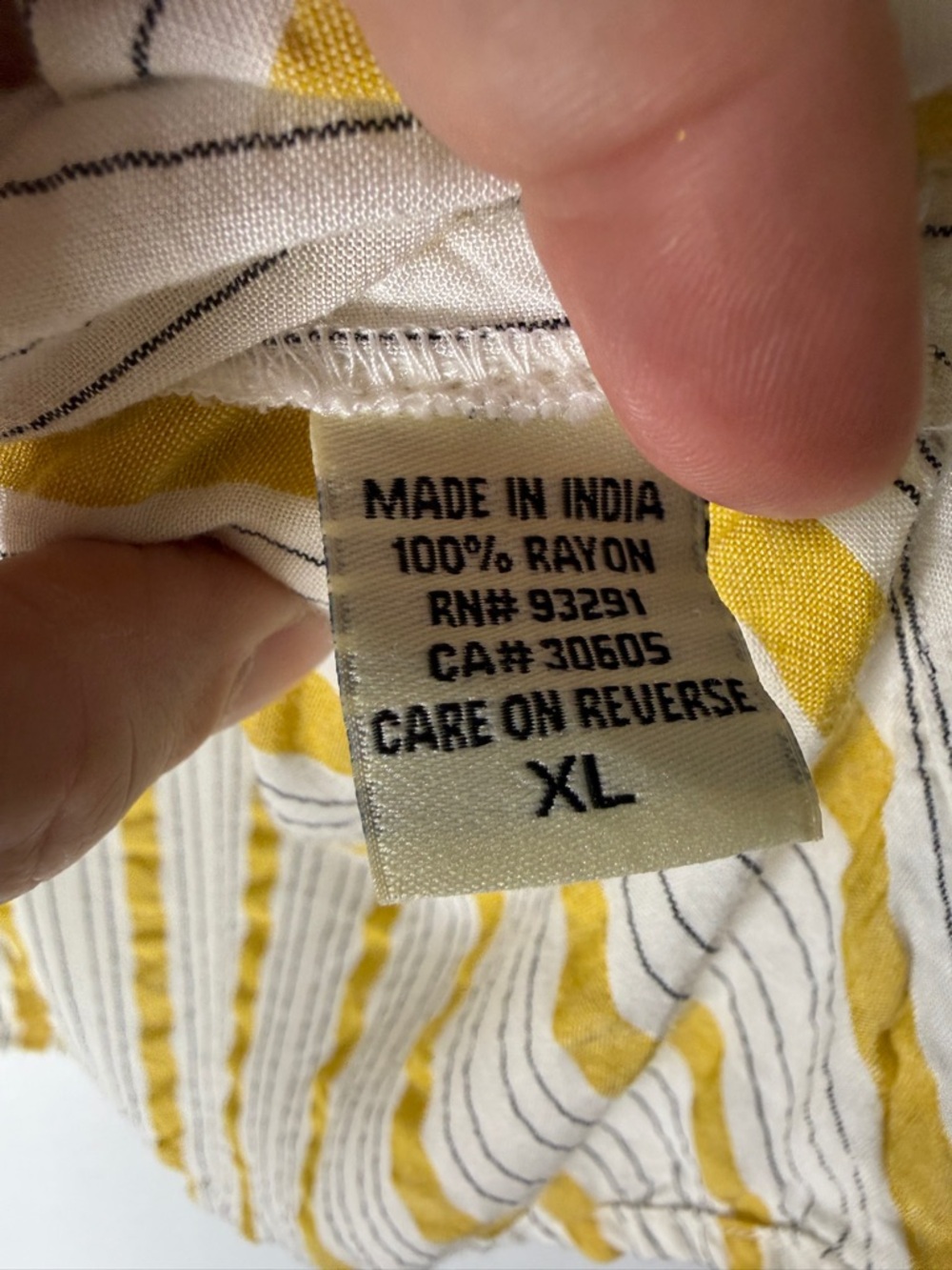 Dylan Yellow White Stripe Collar Short Sleeve Button Down XL - Picture 4 of 4